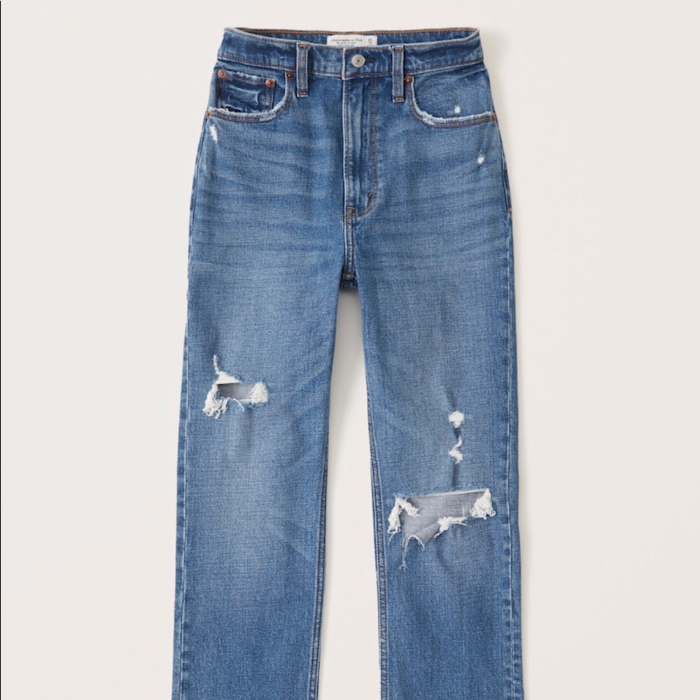 A&F The ankle straight ultra high rise jeans